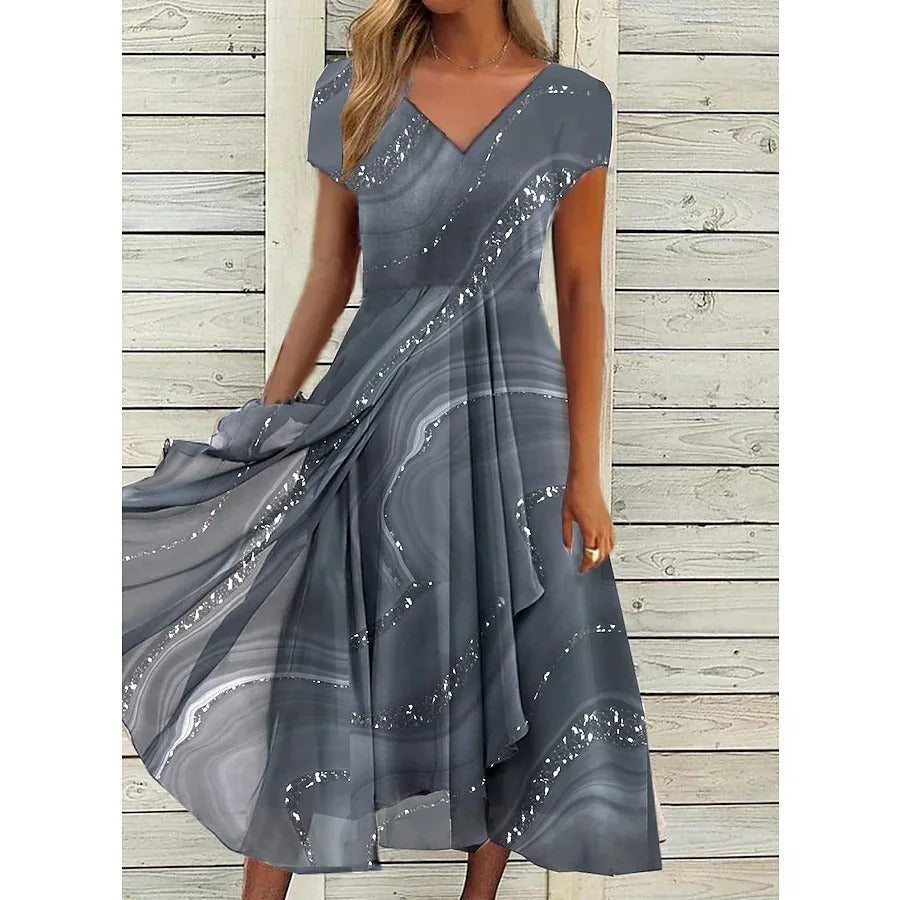 Revaux | V-Ausschnitt Midi Kleid