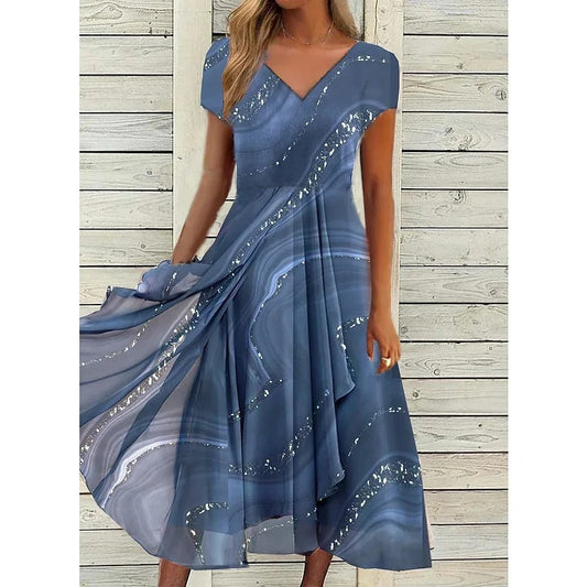 Revaux | V-Ausschnitt Midi Kleid